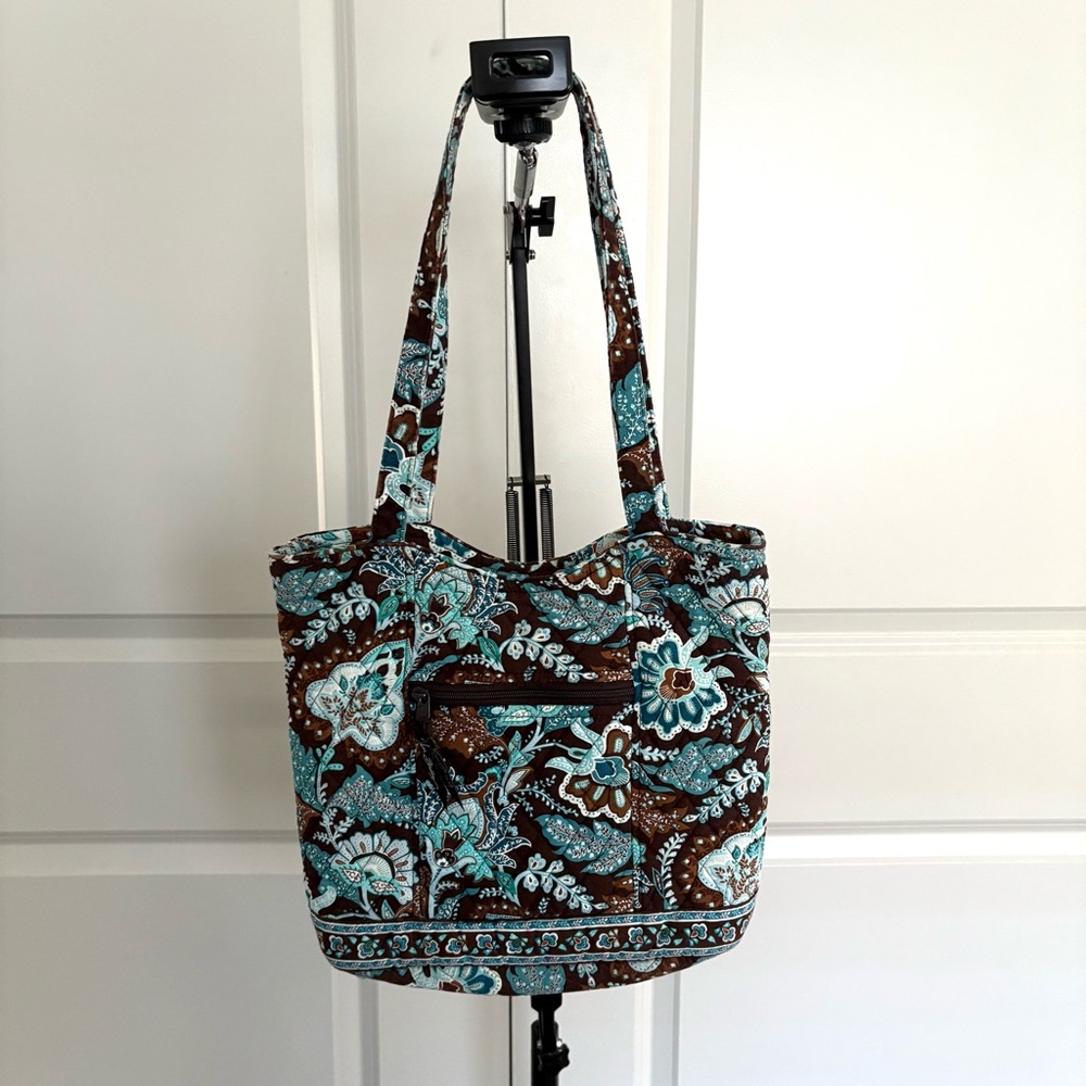 Vera Bradley Turquoise and Brown Floral Tote